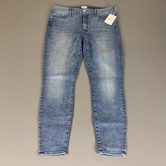 MOTHER The Looker Ankle Skinny Jeans Size 34 Twice Shy Wash Denim Blue New NWT - Picture 1 of 16